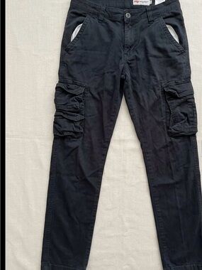 Y/Project Men's Black Cargo Trousers with Multi-Pocket Detail